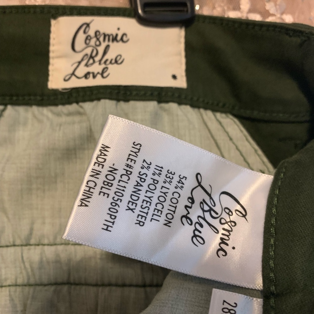 Women’s Cosmic Blue Love Pants. 28P Olive Green
